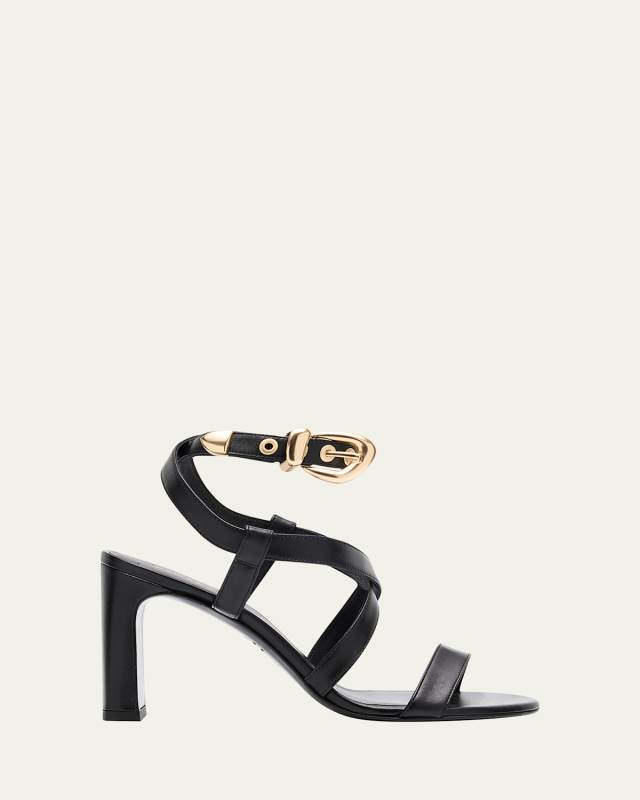 Maven Leather Buckle Strappy Sandals